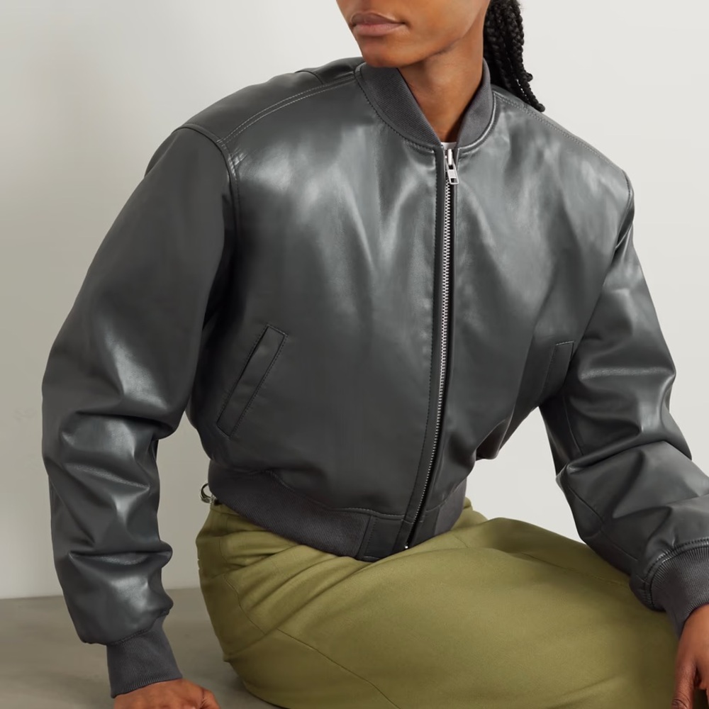 The Frankie Shop Micky Cropped Bomber Jacket